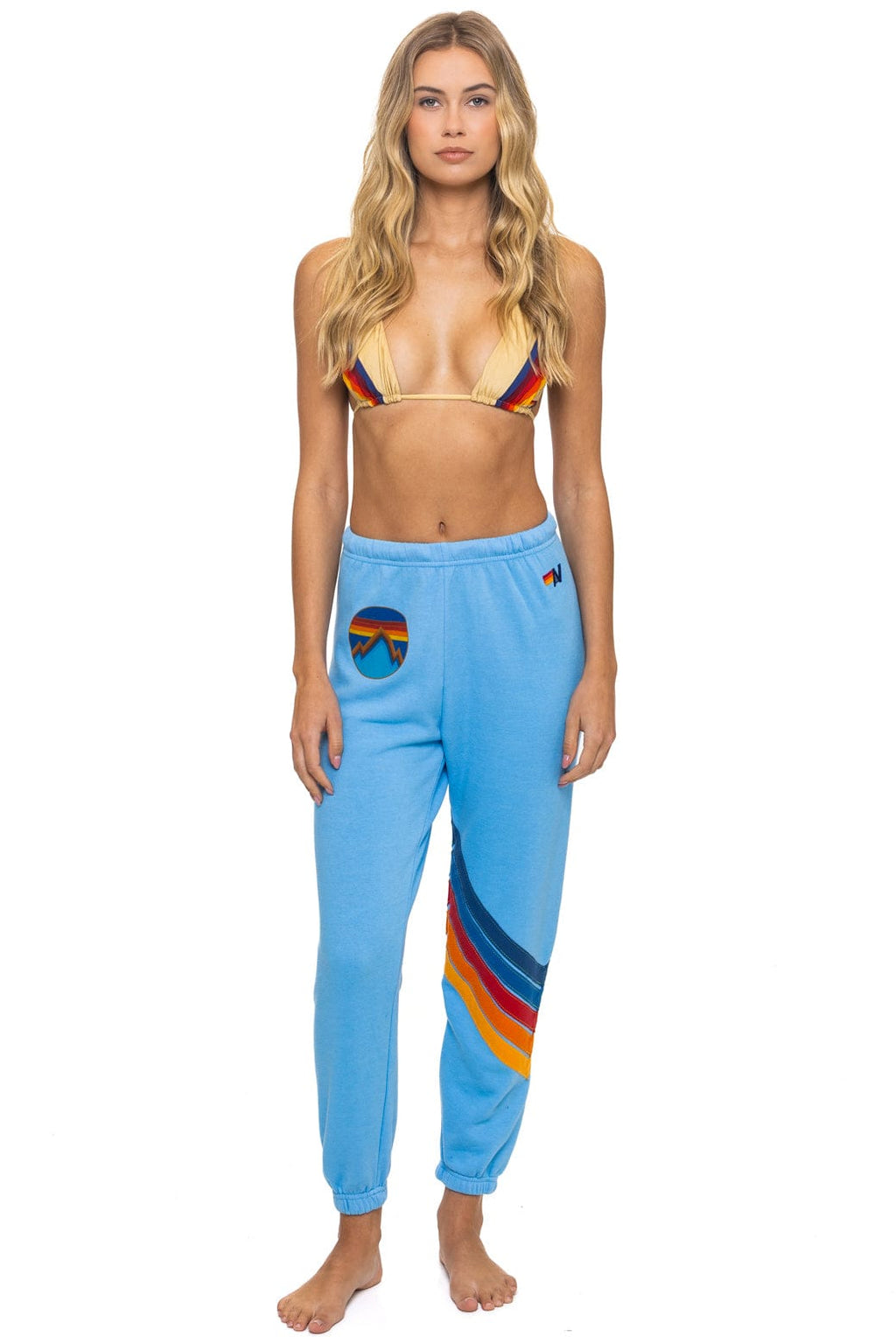 ALL SEASONS CIRCLE CHEVRON SWEATPANTS - SKY