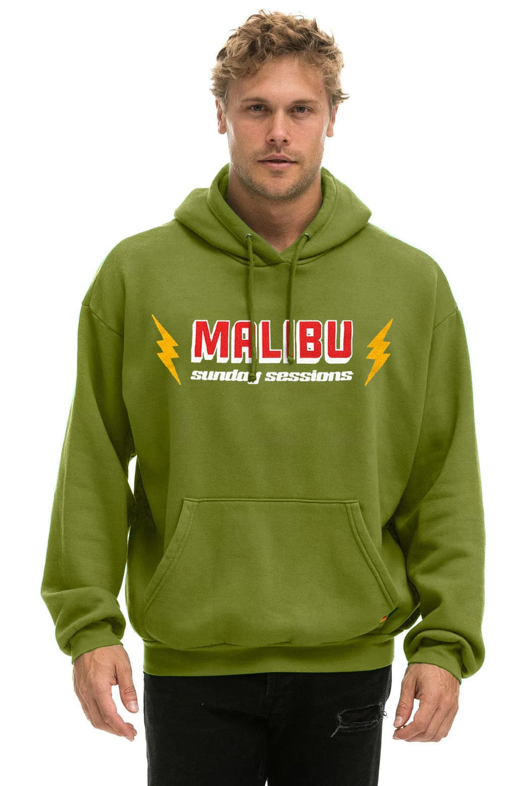DREAMLAND MALIBU SUNDAY SESSIONS PULLOVER HOODIE RELAXED - JUNGLE GREEN