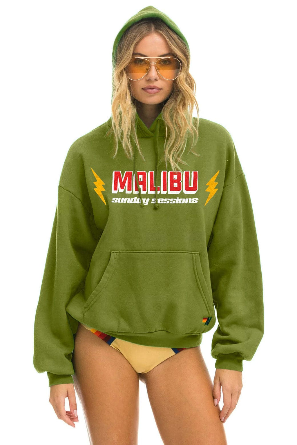 DREAMLAND MALIBU SUNDAY SESSIONS PULLOVER HOODIE RELAXED - JUNGLE GREEN