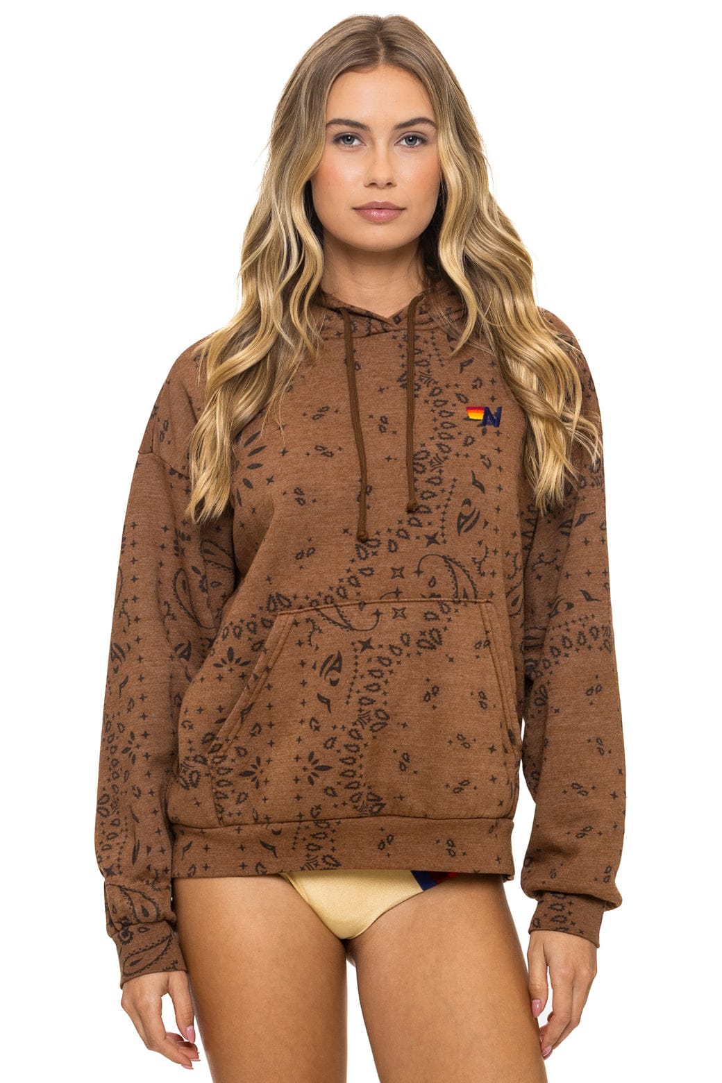 BANDANA RELAXED PULLOVER HOODIE - CINNAMON