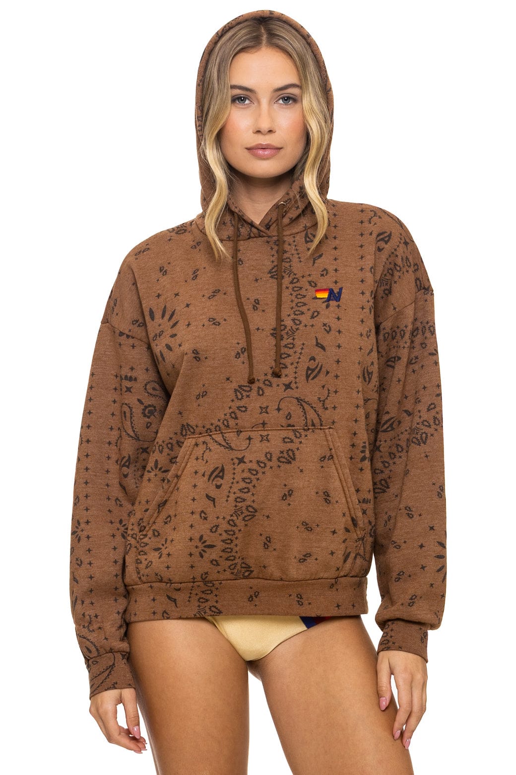 BANDANA RELAXED PULLOVER HOODIE - CINNAMON