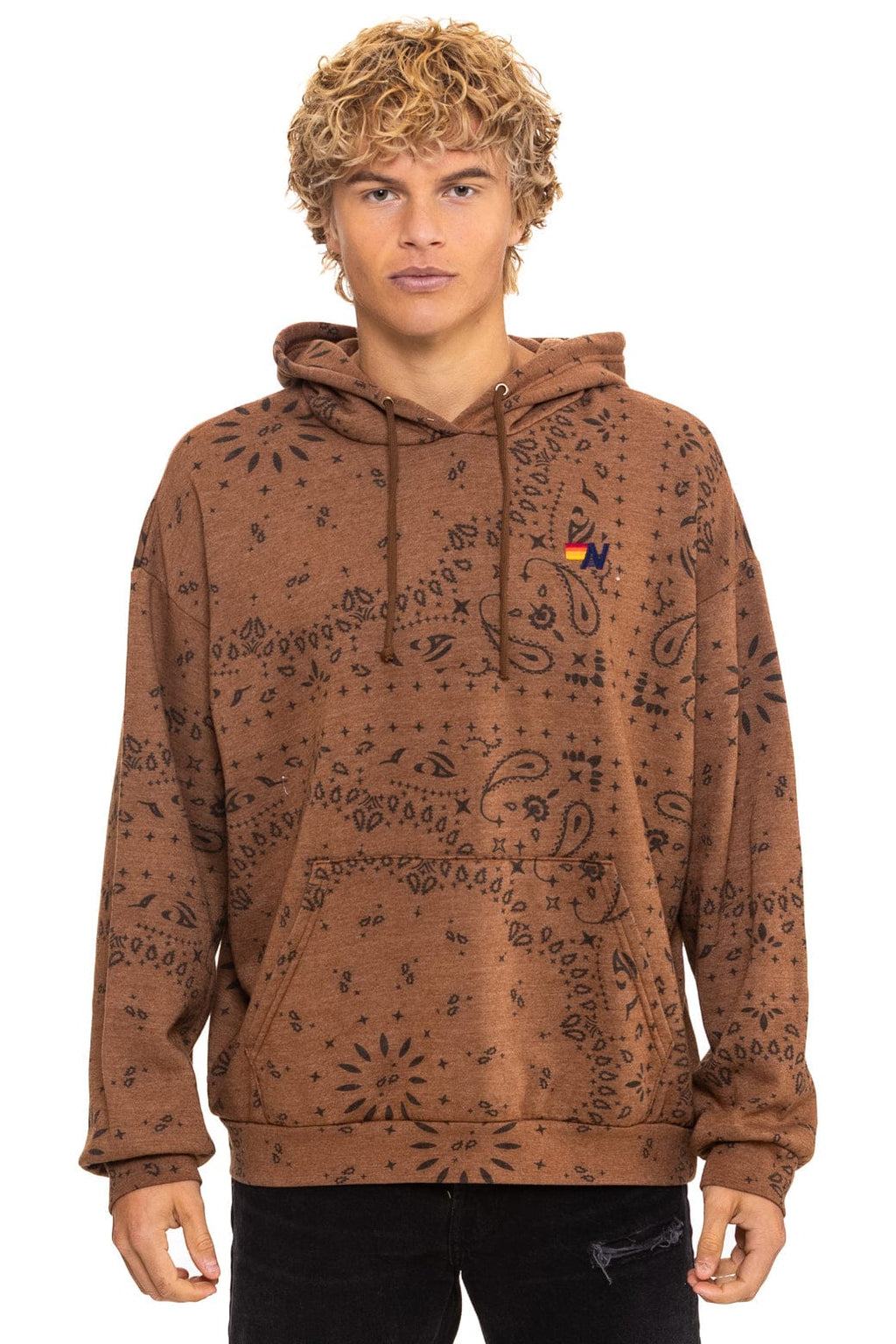 BANDANA RELAXED PULLOVER HOODIE - CINNAMON
