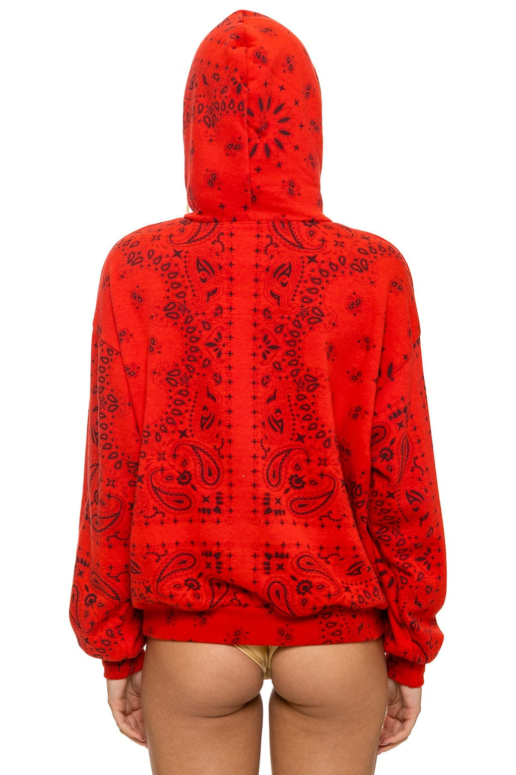 BANDANA RELAXED PULLOVER HOODIE - RED