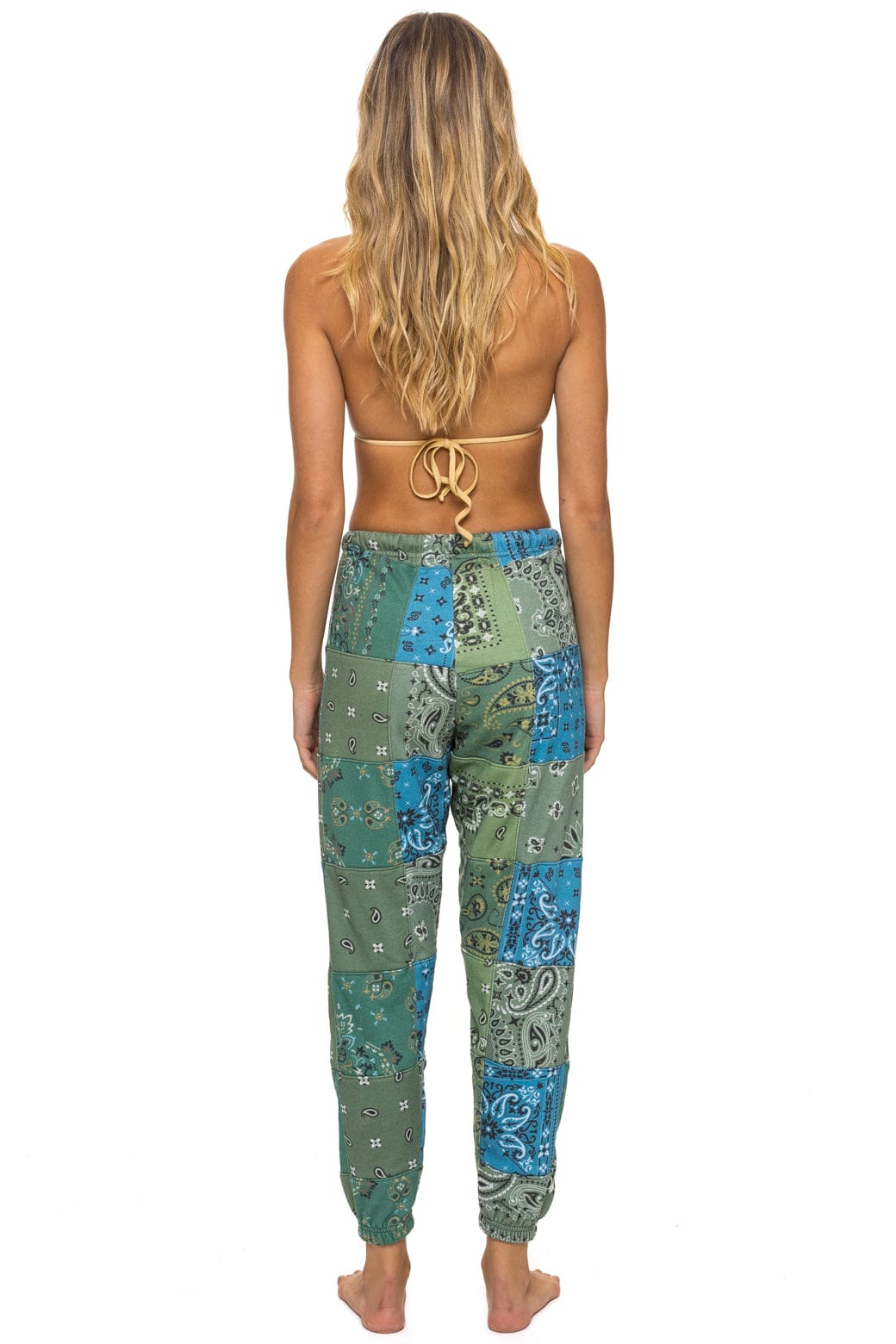 BANDANA QUILTED SWEATPANTS - GREEN