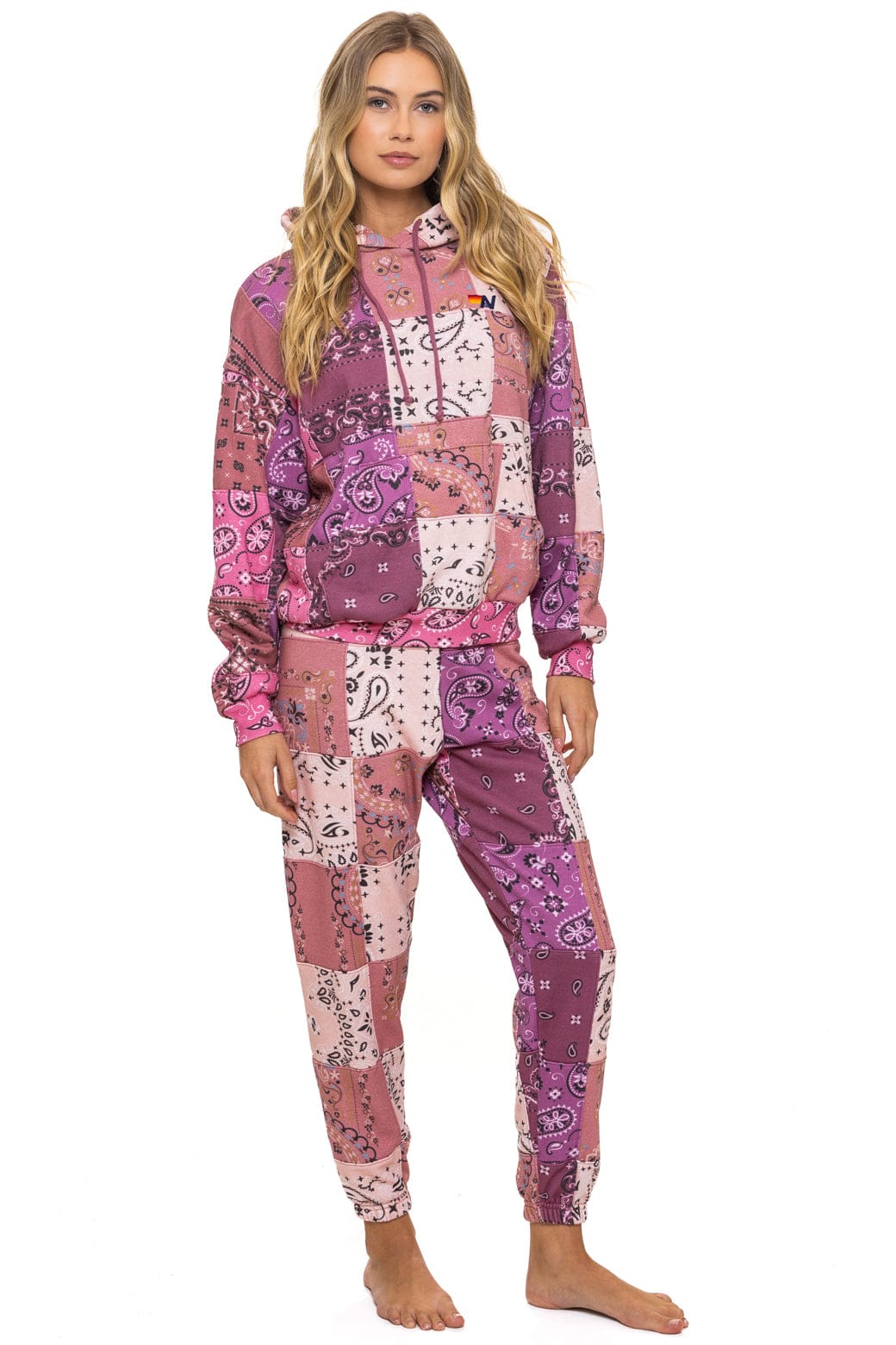 BANDANA QUILTED SWEATPANTS - PINK