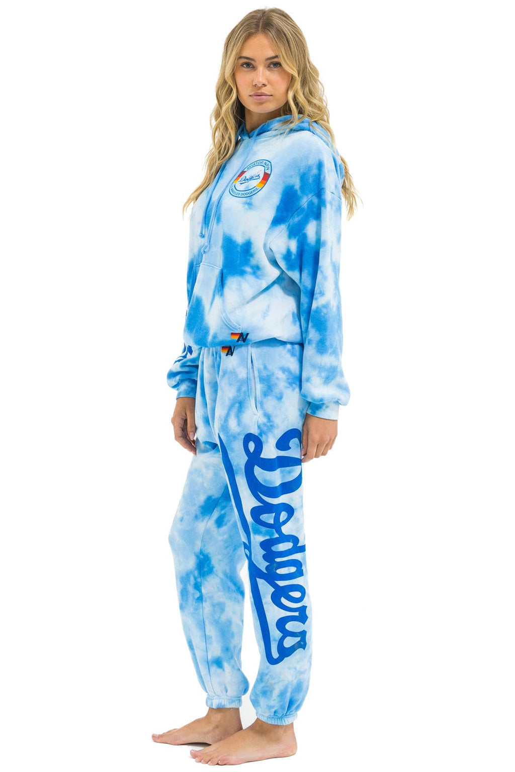 LOS ANGELES DODGERS HAND DYED SWEATPANTS - TIE DYE BLUE