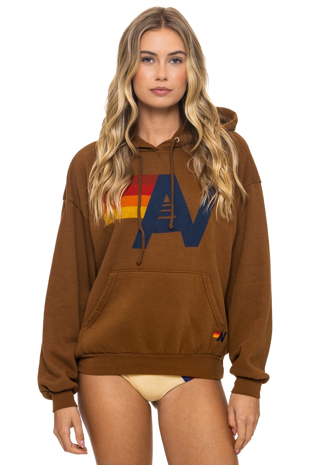 LOGO PULLOVER RELAXED HOODIE - CINNAMON