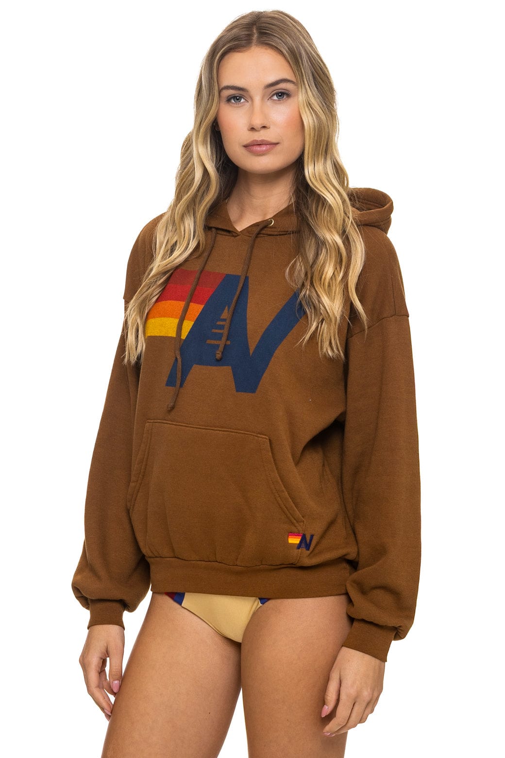 LOGO PULLOVER RELAXED HOODIE - CINNAMON