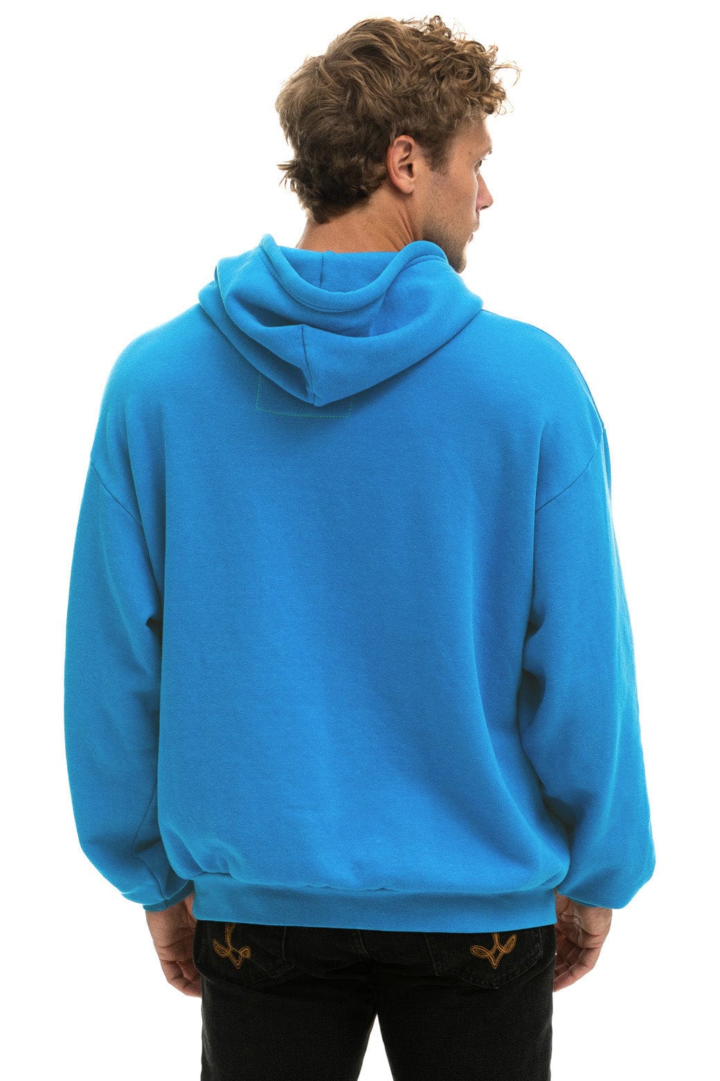 LOGO PULLOVER RELAXED HOODIE - COBALT