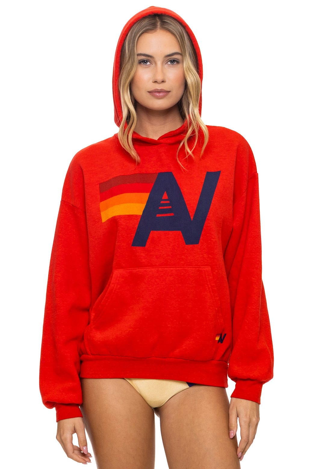 LOGO PULLOVER RELAXED HOODIE - RED