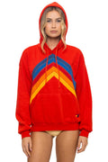 MOUNTAIN STITCH CHEVRON PULLOVER HOODIE RELAXED - RED