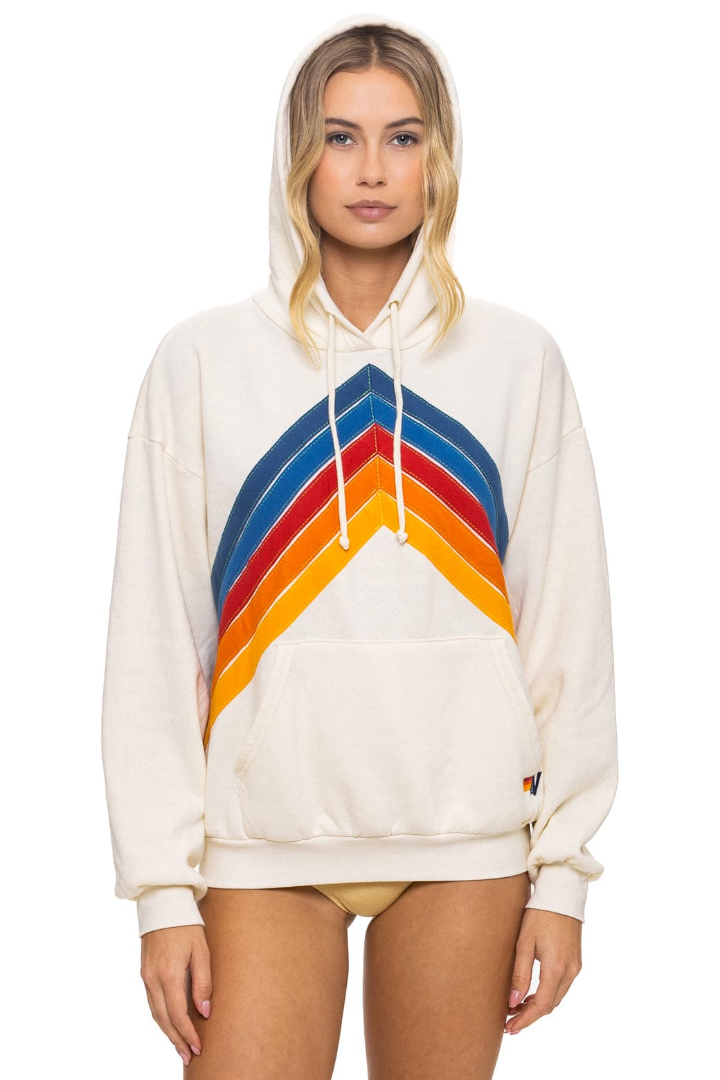 MOUNTAIN STITCH CHEVRON PULLOVER HOODIE RELAXED - VINTAGE WHITE