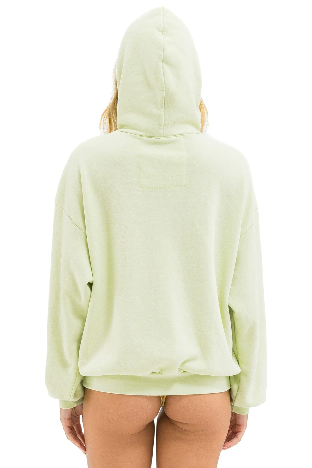 WAVE STRIPE 4 PULLOVER HOODIE RELAXED - LIME CREAM SEAFOAM
