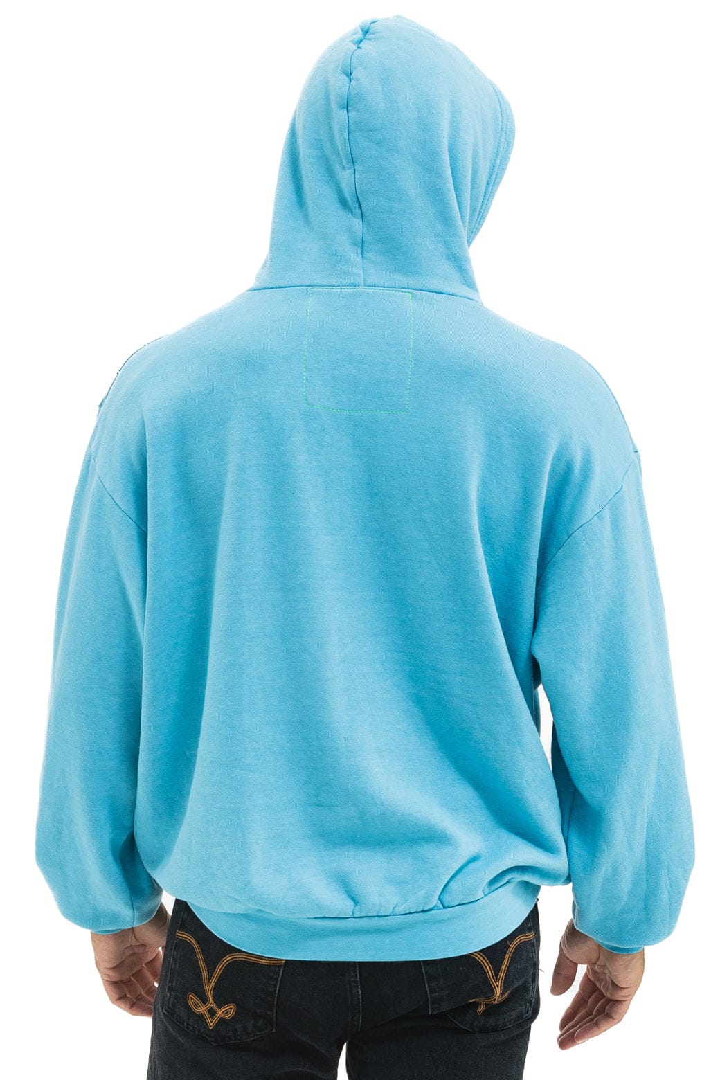 WAVE STRIPE 4 PULLOVER HOODIE RELAXED - AQUA AQUA