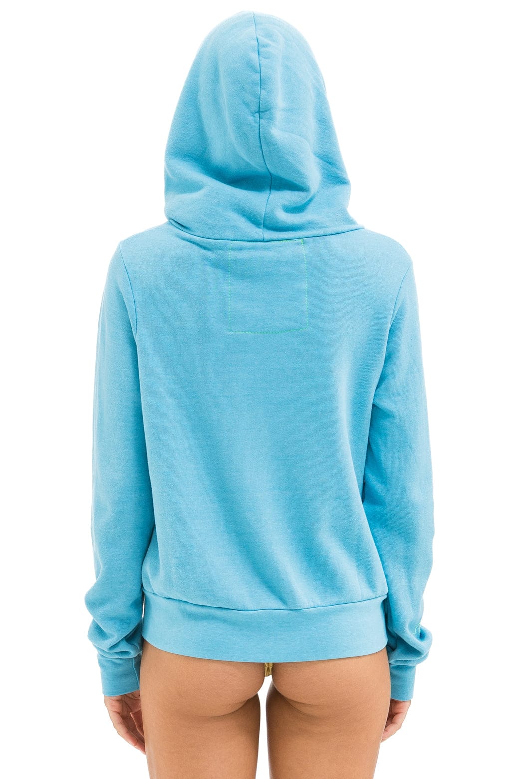5 STRIPE HOODIE - AQUA WHITE NEON