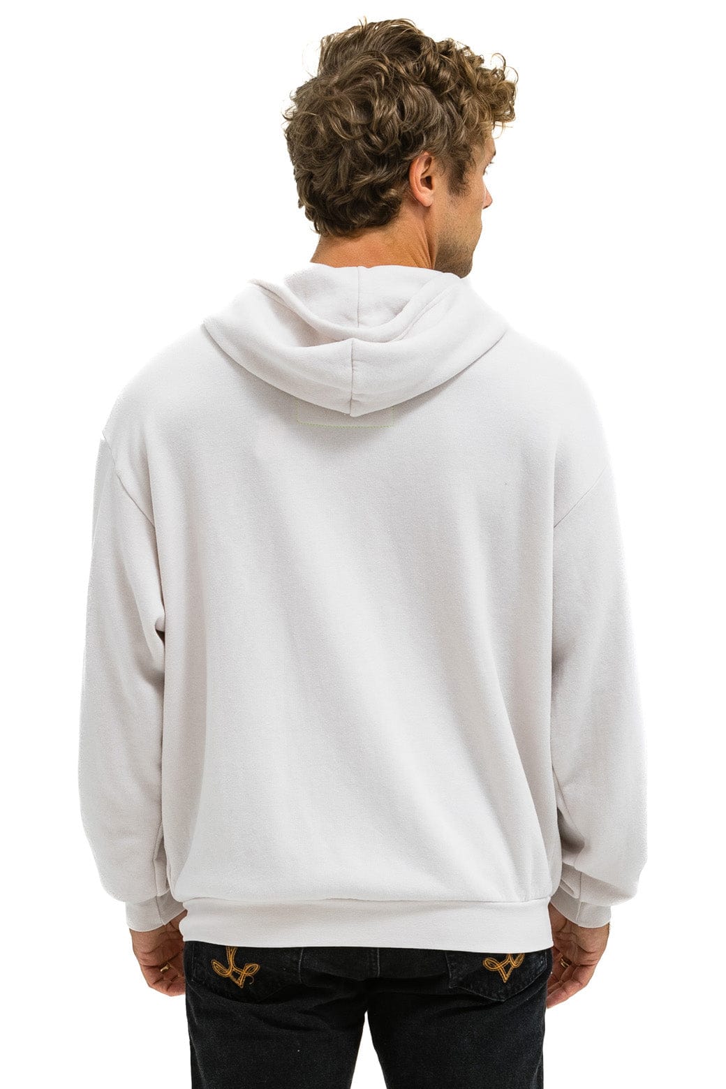 5 STRIPE RELAXED ZIP HOODIE - DOVE GREY NEON
