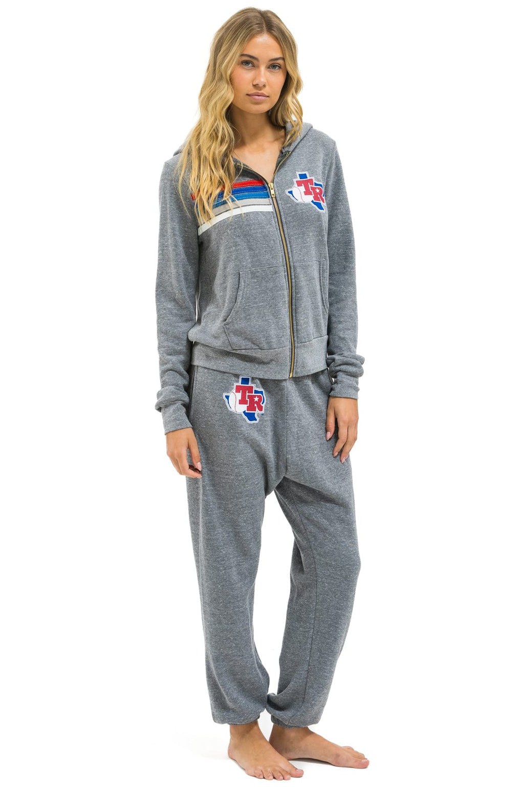 TEXAS RANGERS 5 STRIPE UNISEX SWEATPANTS - HEATHER USA