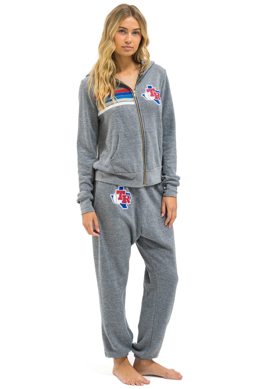 TEXAS RANGERS 5 STRIPE UNISEX SWEATPANTS - HEATHER USA