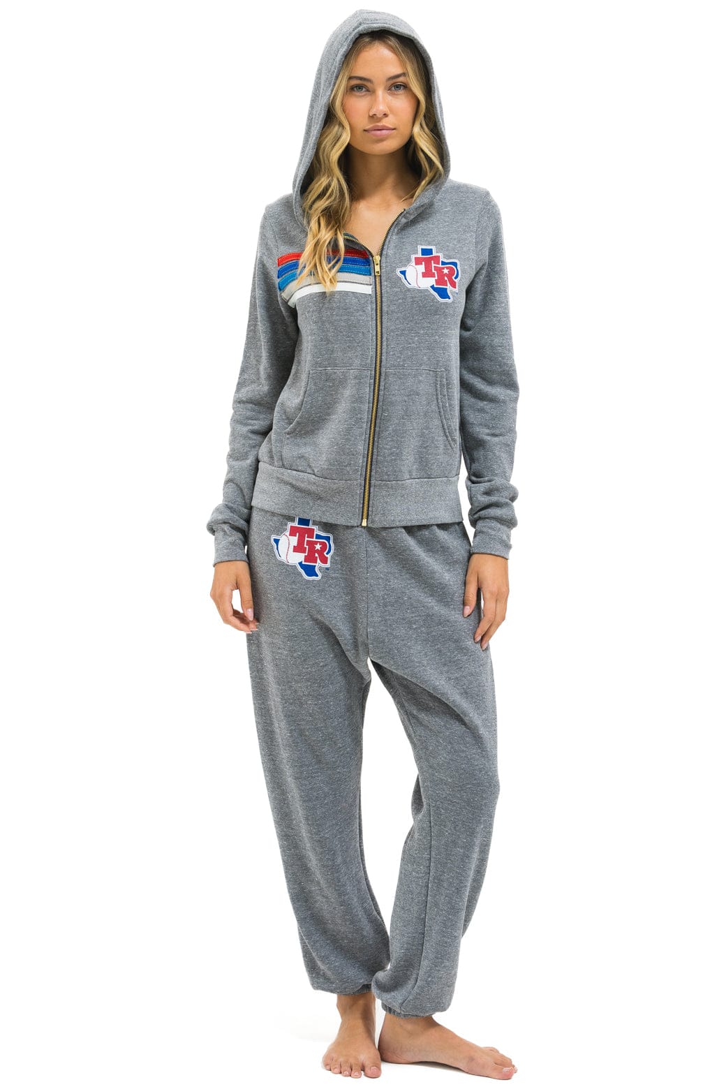TEXAS RANGERS 5 STRIPE UNISEX SWEATPANTS - HEATHER USA