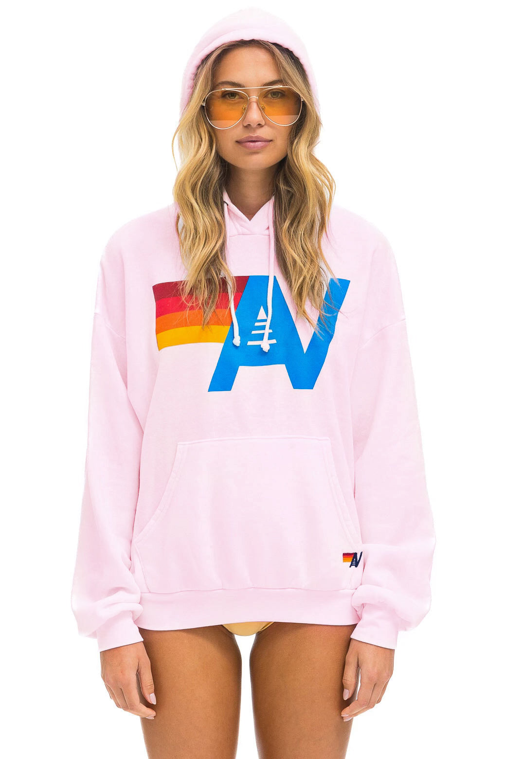 LOGO PULLOVER RELAXED HOODIE - LIGHT PINK