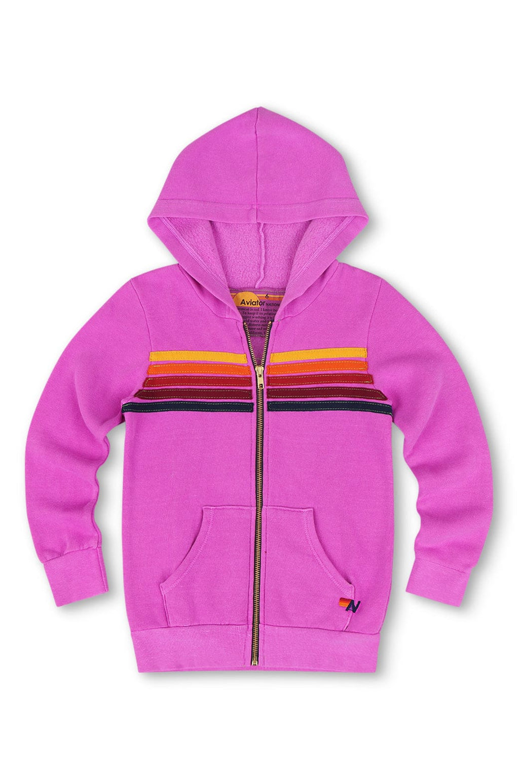 KIDS 5 STRIPE HOODIE - NEON PURPLE