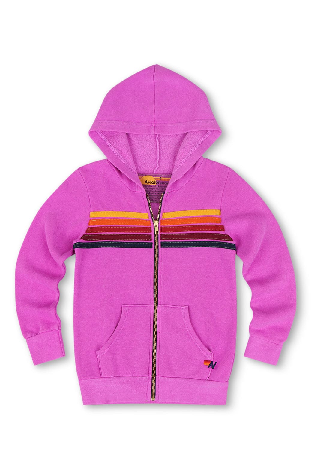 KIDS 5 STRIPE HOODIE - NEON PURPLE