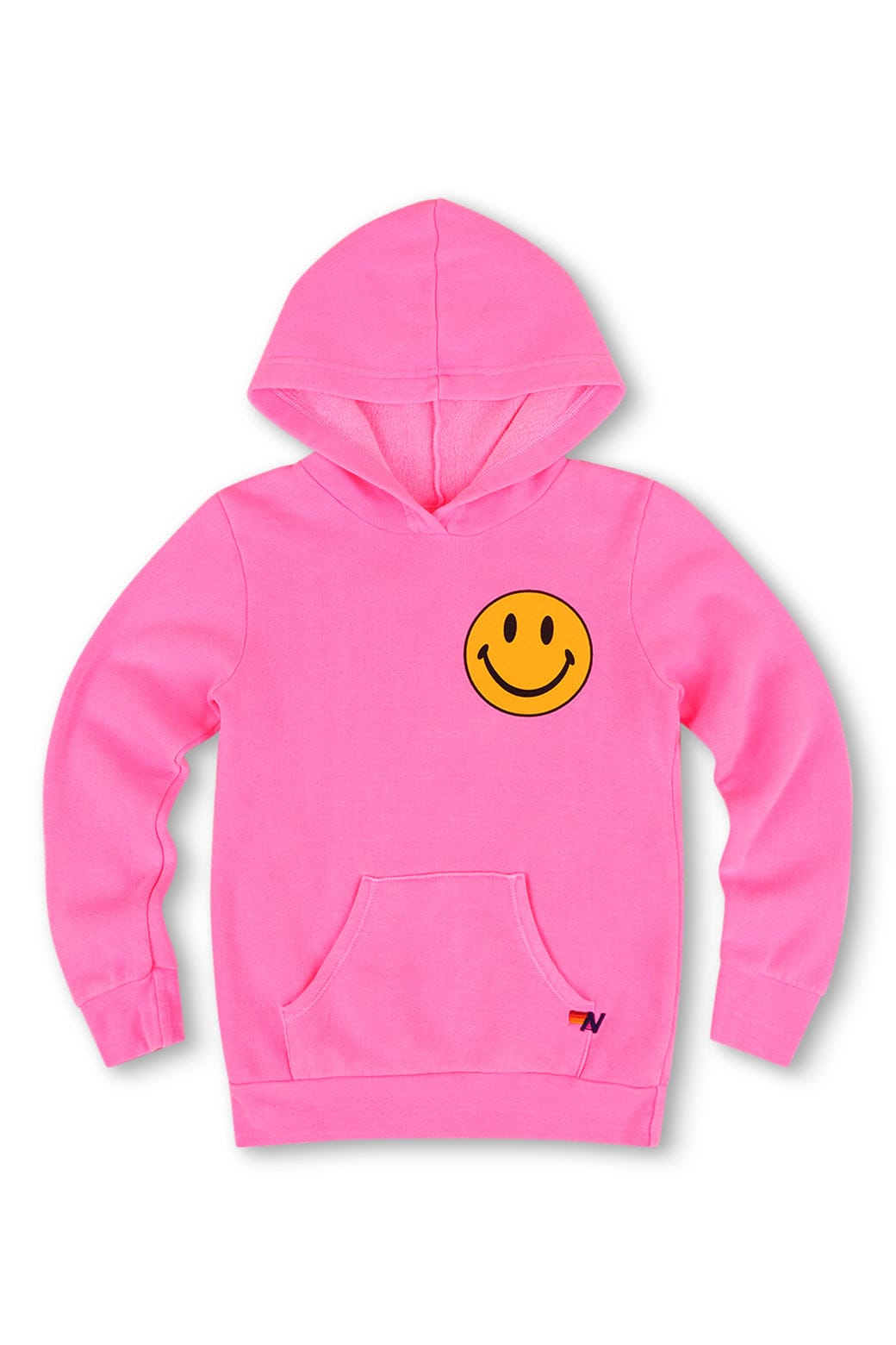 KIDS SMILEY 2 PULLOVER HOODIE - NEON PINK