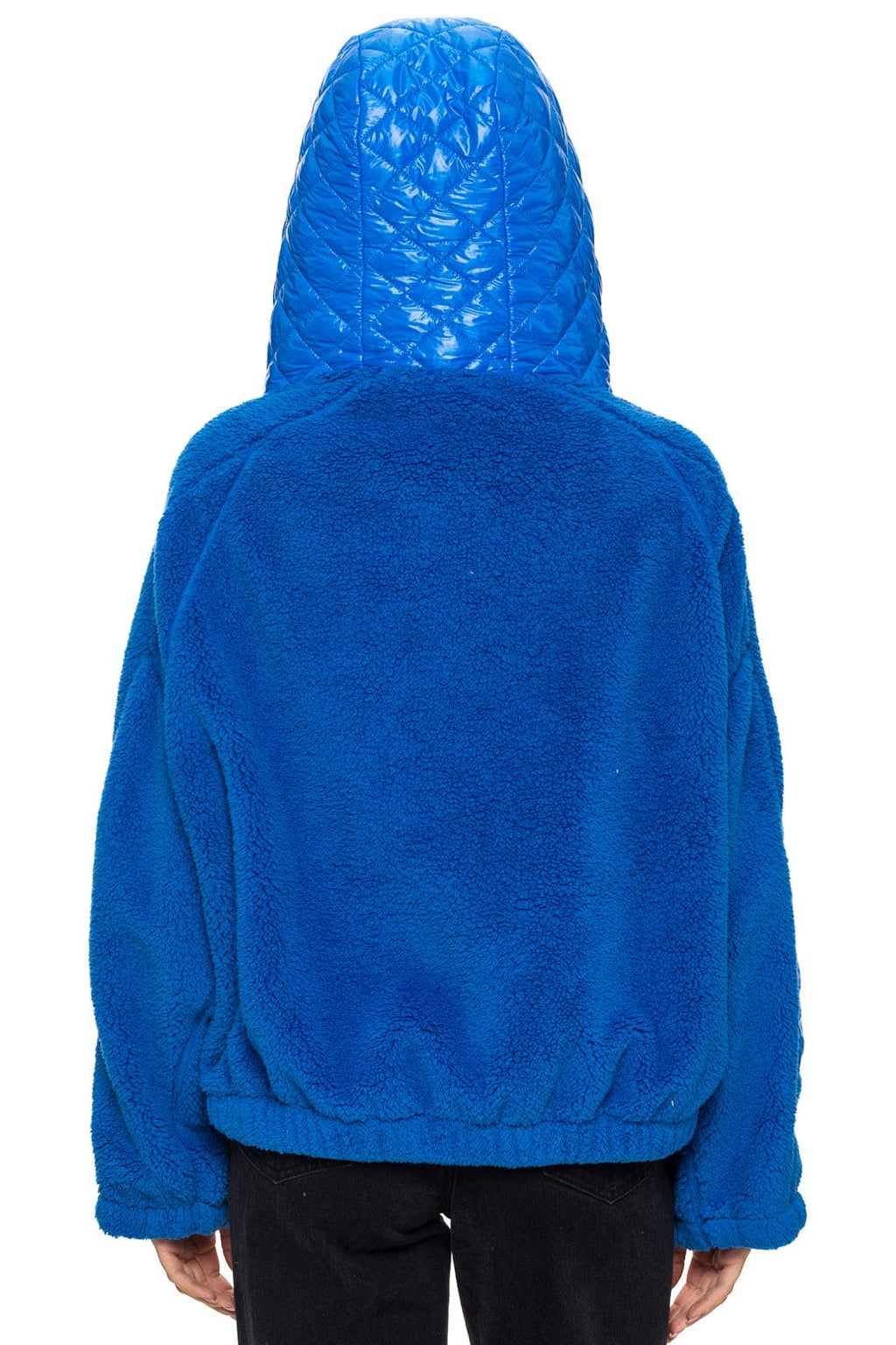 TEDDY UNISEX OVERSIZED HOODED FULL ZIP JACKET - BLUE CINA