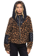 TEDDY UNISEX OVERSIZED HOODED FULL ZIP JACKET - CHEETAH