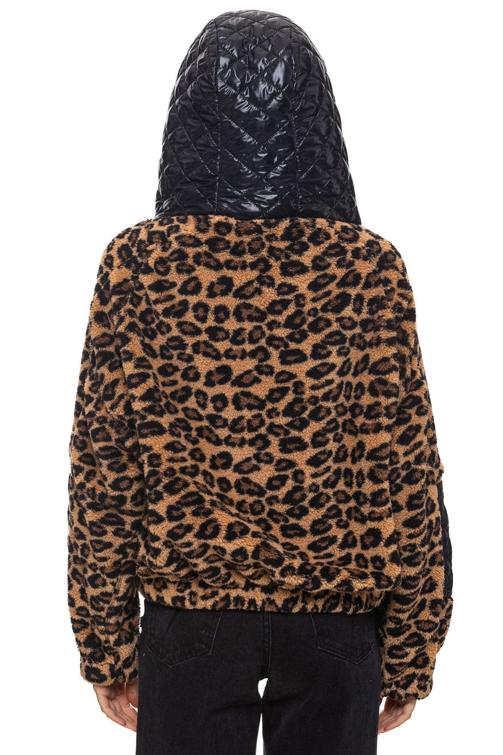 TEDDY UNISEX OVERSIZED HOODED FULL ZIP JACKET - CHEETAH