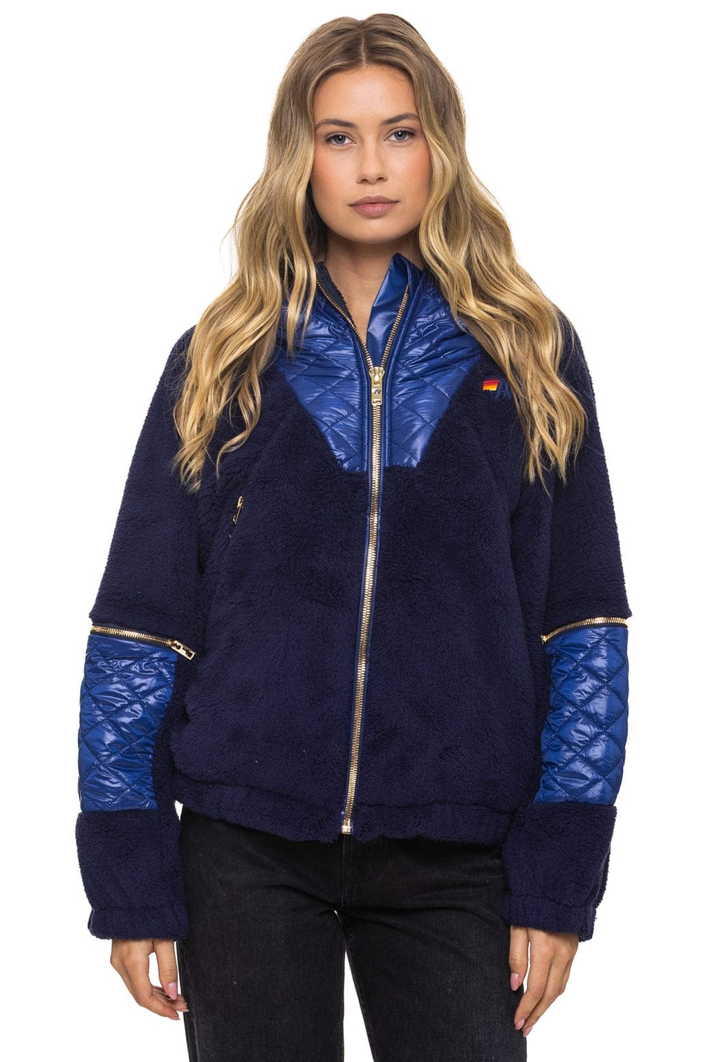 TEDDY UNISEX OVERSIZED HOODED FULL ZIP JACKET - NAVY