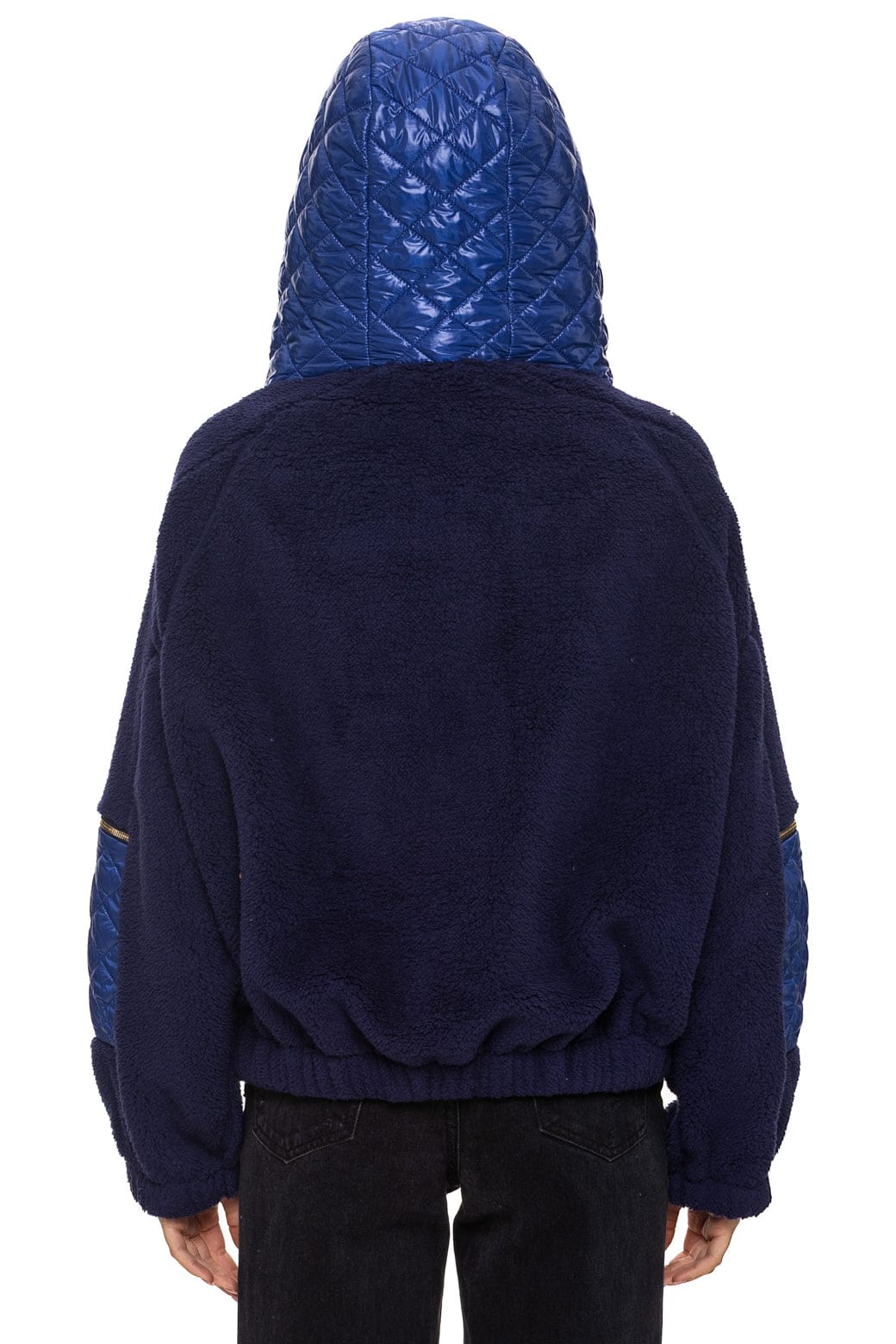 TEDDY UNISEX OVERSIZED HOODED FULL ZIP JACKET - NAVY
