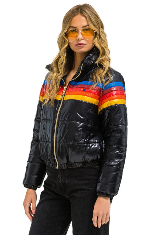 5 STRIPE APRES JACKET - GLOSSY BLACK