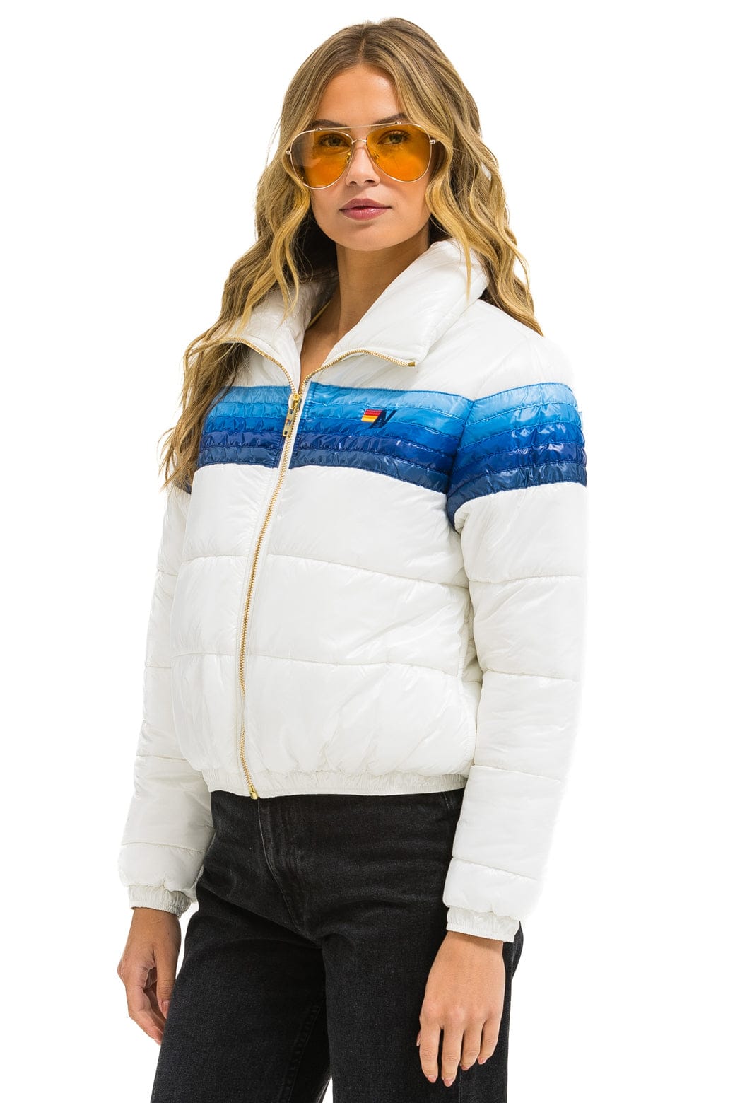 5 STRIPE APRES JACKET - GLOSSY WHITE BLUE STRIPES