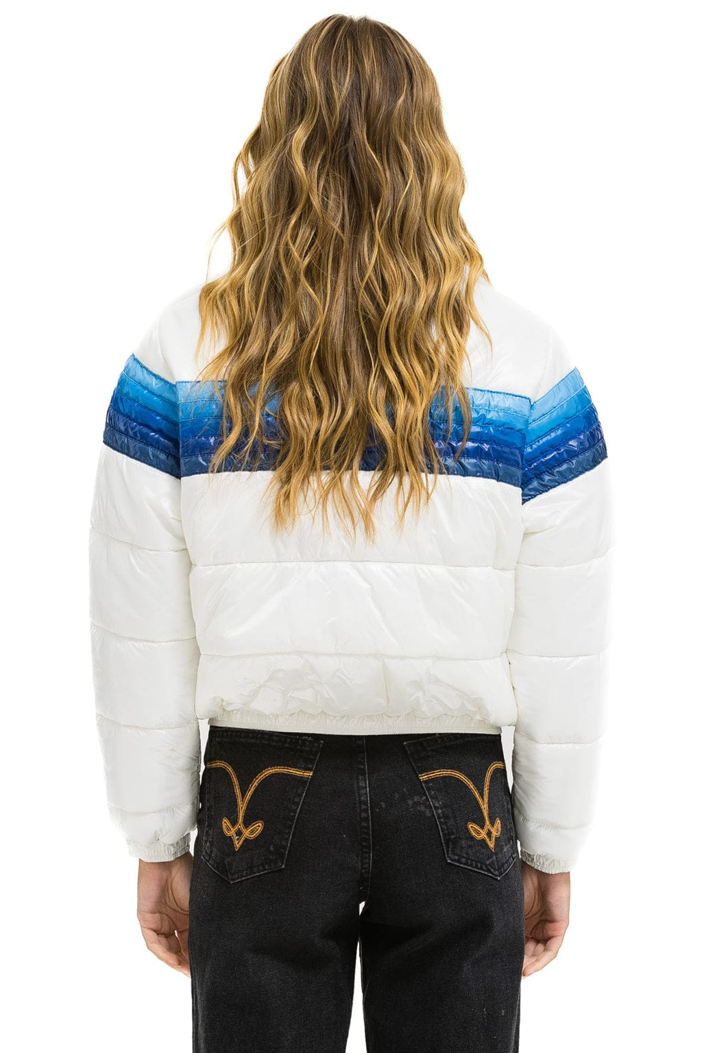 5 STRIPE APRES JACKET - GLOSSY WHITE BLUE STRIPES