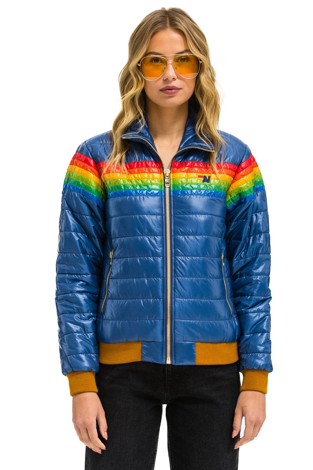 6 STRIPE JACKET - GLOSSY DEEP BLUE