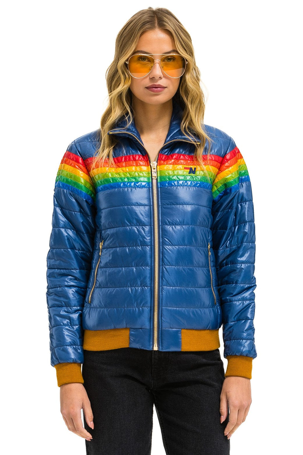 6 STRIPE JACKET - GLOSSY DEEP BLUE