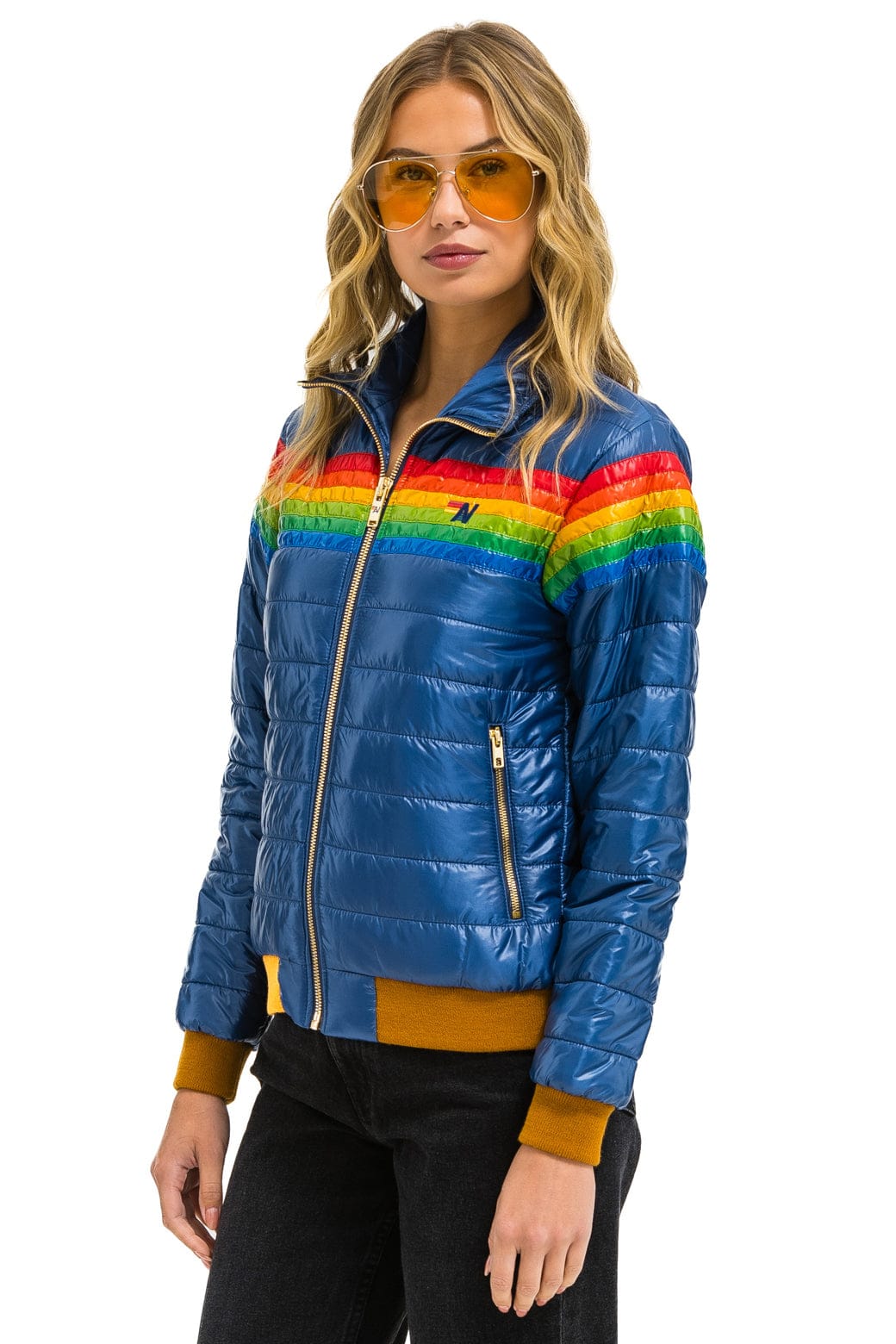 6 STRIPE JACKET - GLOSSY DEEP BLUE