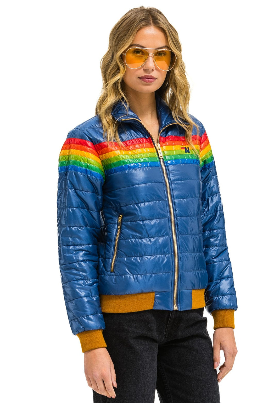 6 STRIPE JACKET - GLOSSY DEEP BLUE