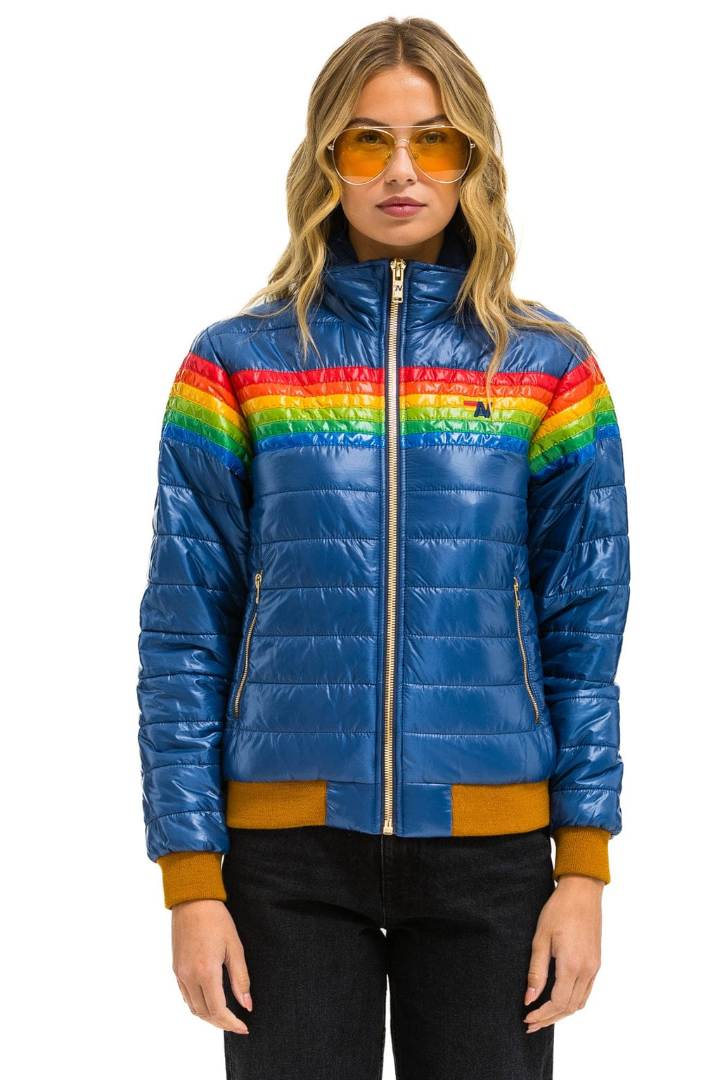 6 STRIPE JACKET - GLOSSY DEEP BLUE