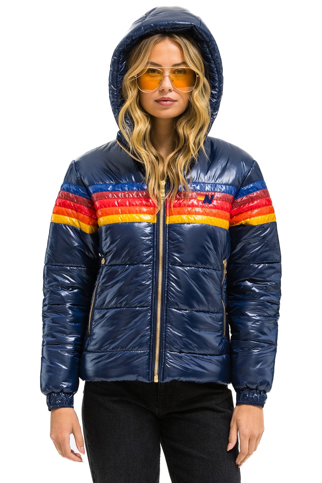 5 STRIPE TREKKER JACKET - GLOSSY NAVY