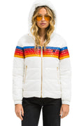 5 STRIPE TREKKER JACKET - GLOSSY WHITE