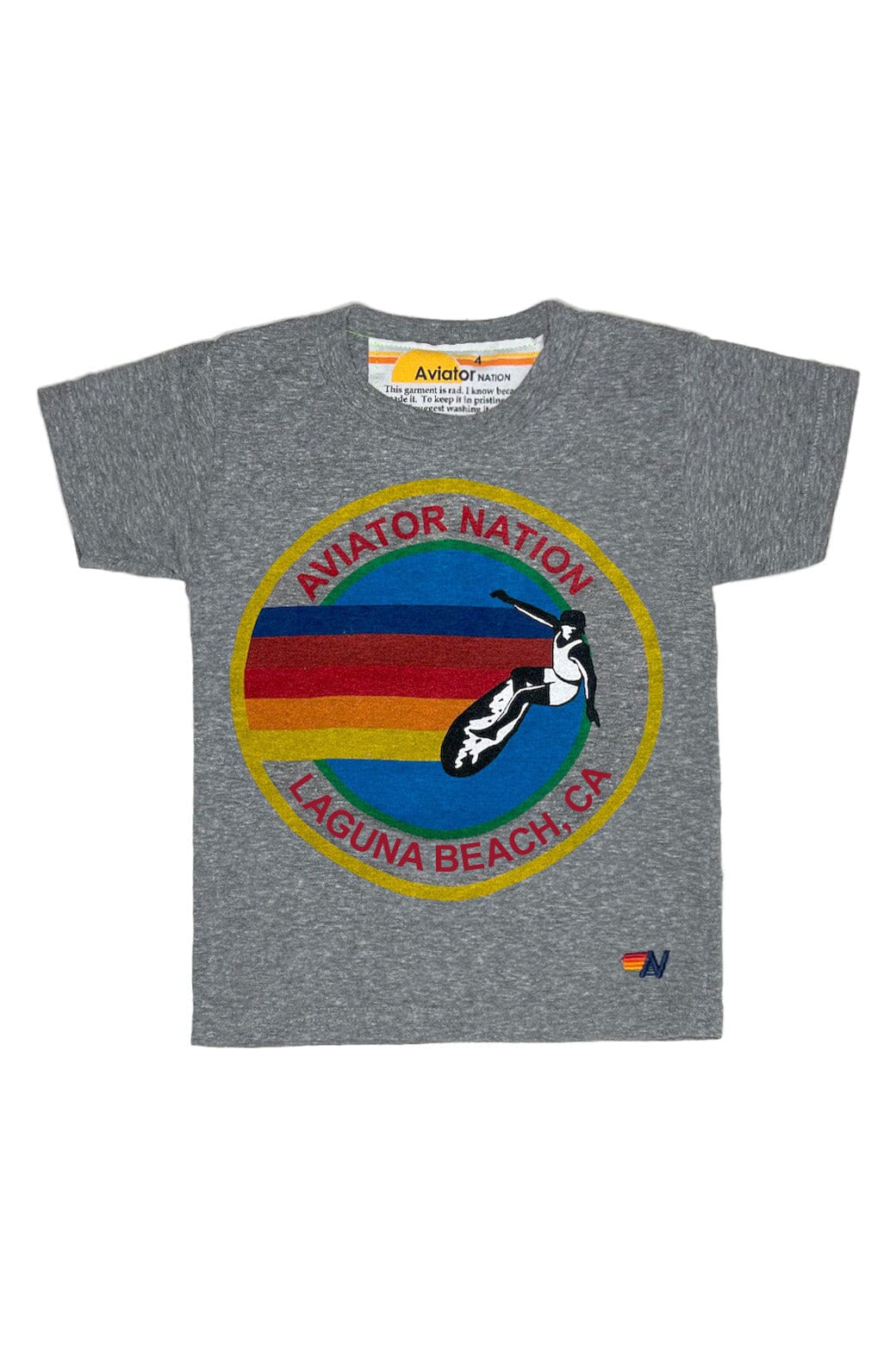 KIDS AVIATOR NATION LAGUNA BEACH TEE - HEATHER GREY