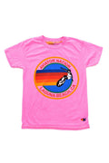 KIDS AVIATOR NATION LAGUNA BEACH TEE - NEON PINK