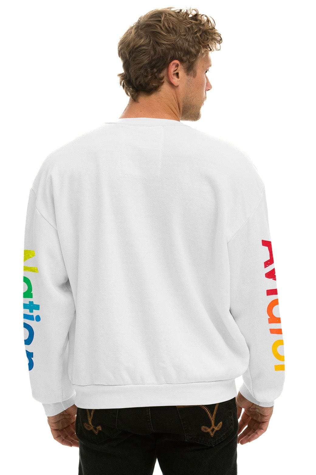 AVIATOR NATION AUSTIN CREW SWEATSHIRT - WHITE