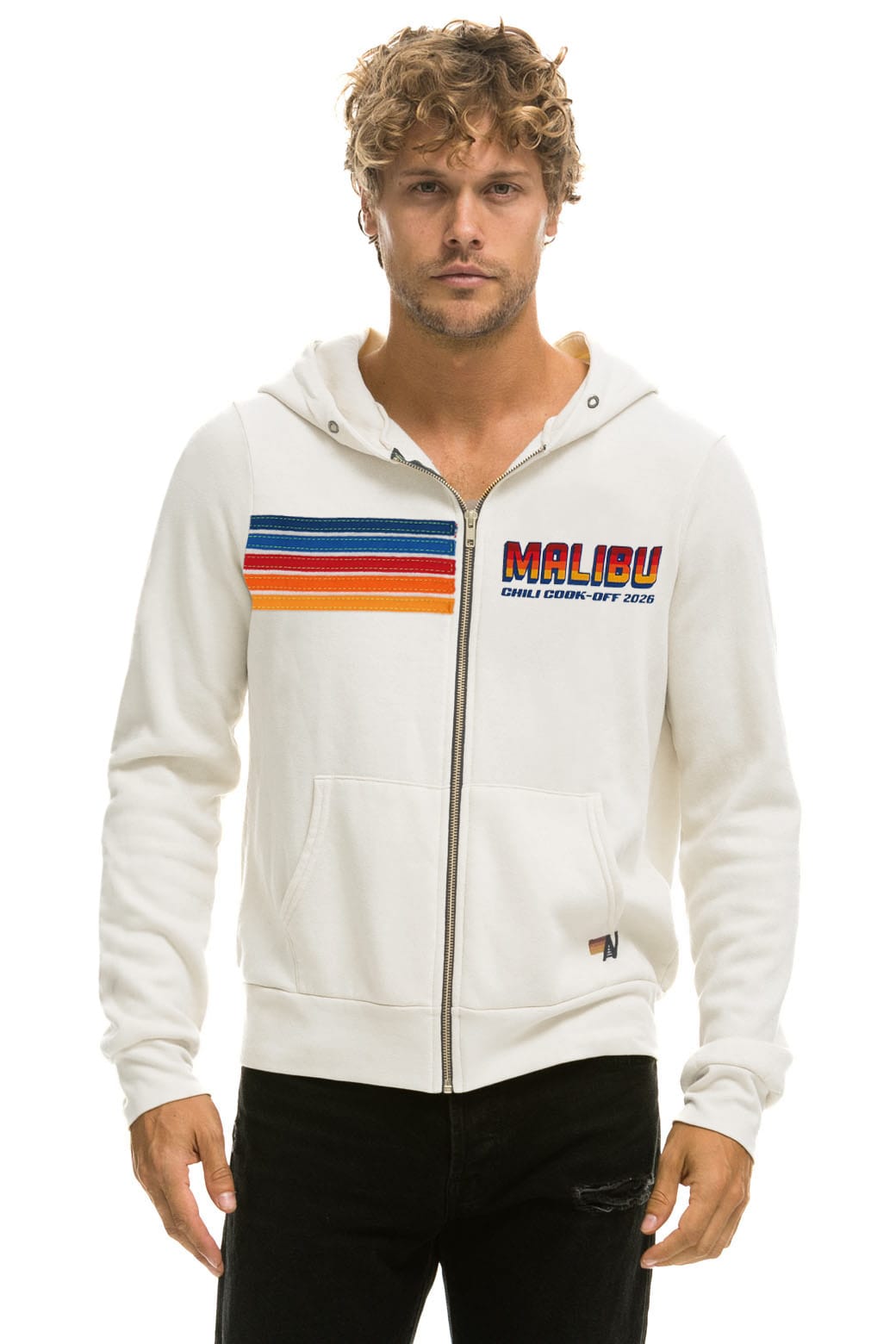 MALIBU CHILI COOK-OFF 2026 ZIP HOODIE - VINTAGE WHITE