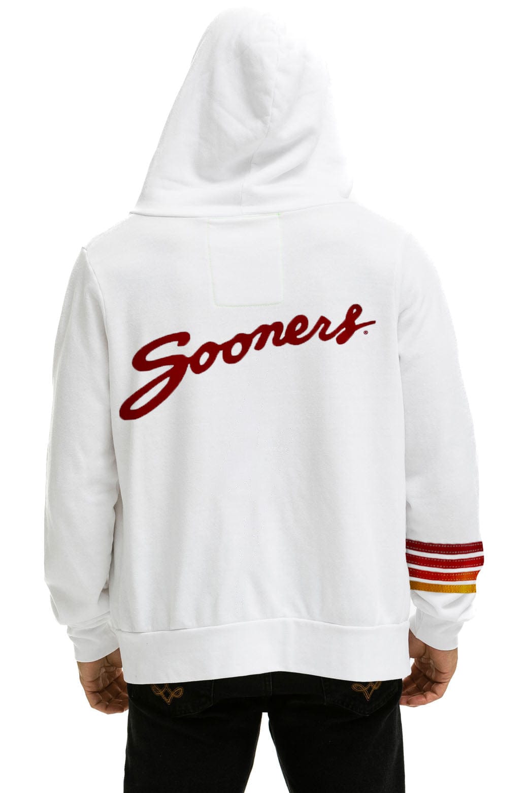 UNIVERSITY OF OKLAHOMA SOONERS ZIP HOODIE - WHITE
