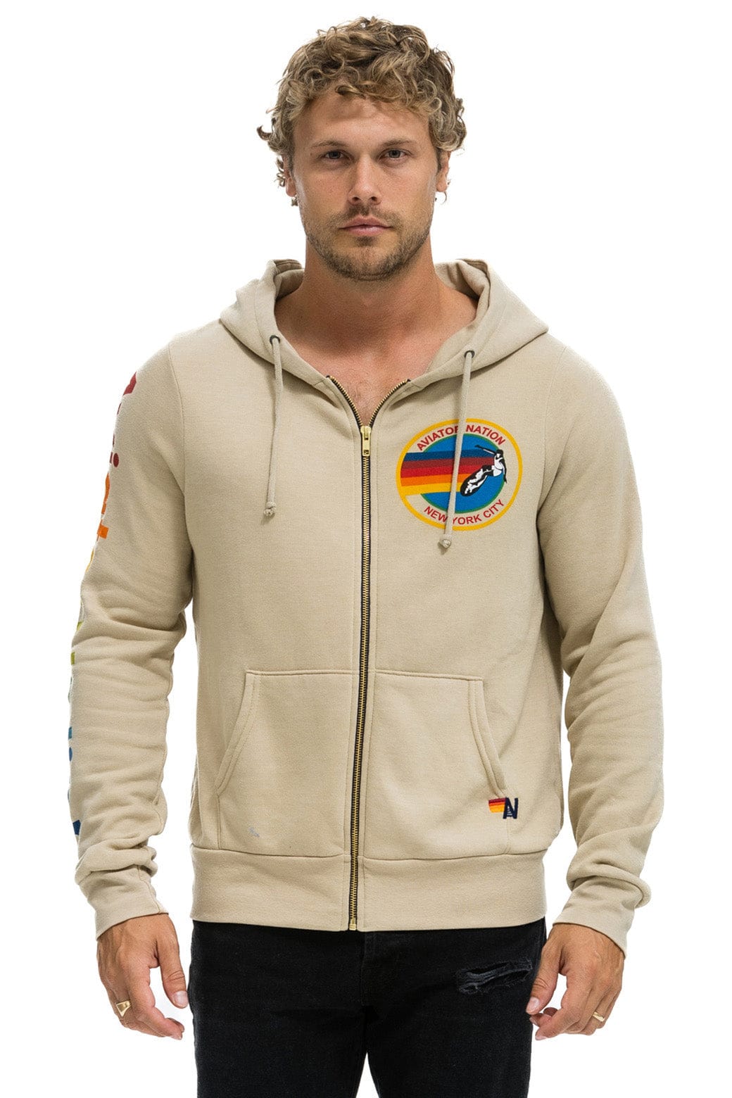 AVIATOR NATION NEW YORK CITY HOODIE - SAND