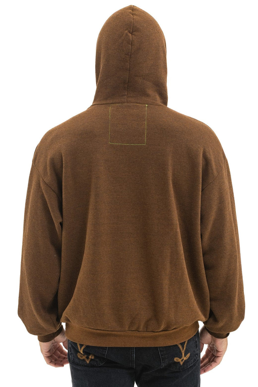 BOLT HEART PULLOVER RELAXED HOODIE - CHOCOLATE