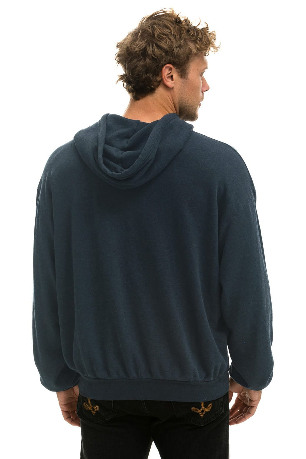 BOLT STITCH RELAXED PULLOVER HOODIE - CHARCOAL